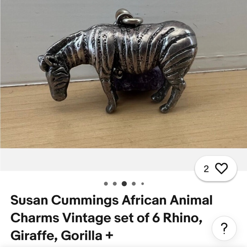 Susan Cummings Sterling Silver Animal Charm Set of 6 - Picture 5 of 9